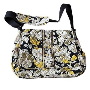 Vera Bradley Crossbody Bag Foldover Messenger Diaper Bag In Dogwood.